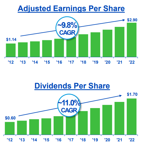 NEE growth history