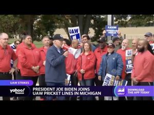 President Biden joins UAW picket line in Michigan
