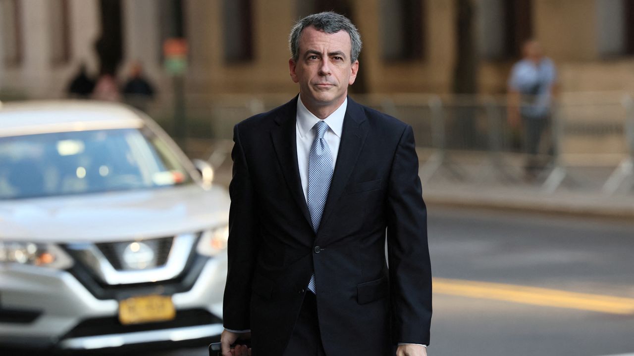 Sam Bankman-Fried's defense lawyer Christian Everdell arrives on the first day of the trial in New York City on October 3.