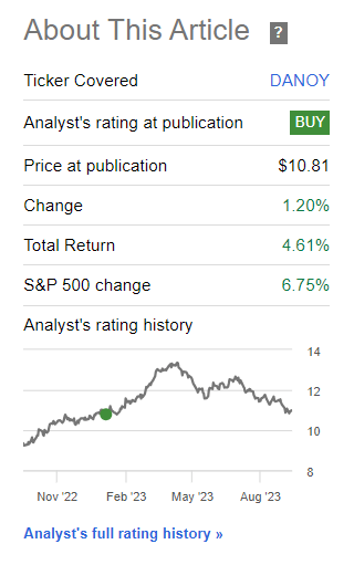 Seeking Alpha Danone