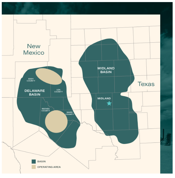 Permian Resources Areas of Operations