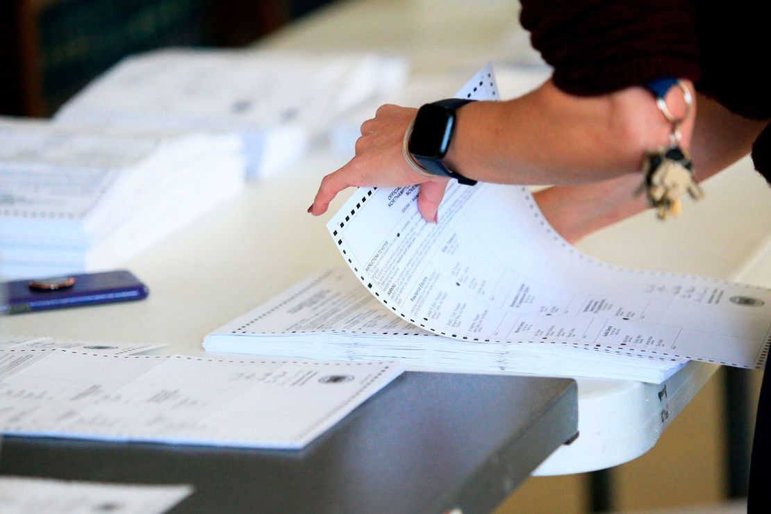 Electoral workers process ballots at Northampton County Courthouse on November 3 in Easton, Pennsylvania.